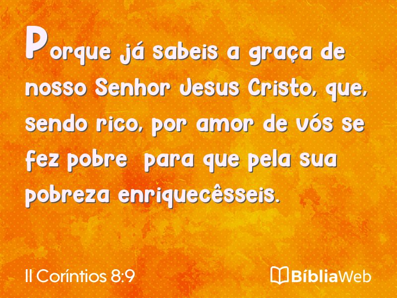 II Coríntios 8:9 em imagem para compartilhar