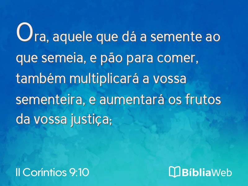 II Coríntios 9:10 em imagem para compartilhar