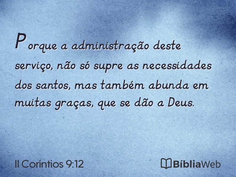 II Coríntios 9:12 em imagem para compartilhar
