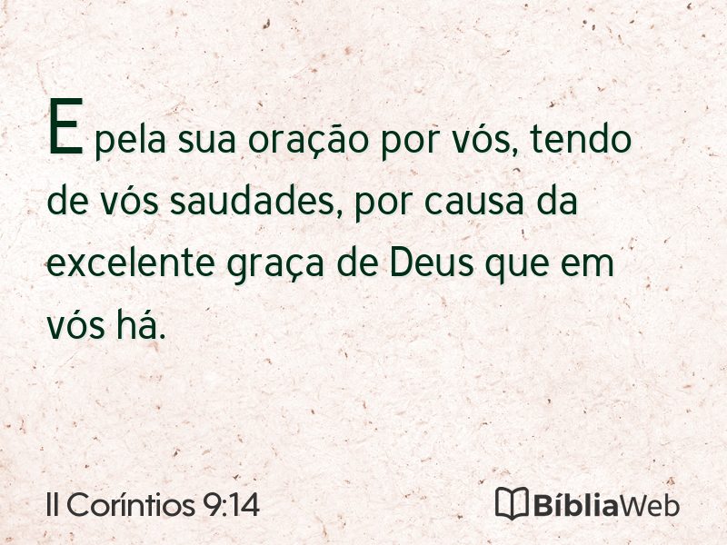 II Coríntios 9:14 em imagem para compartilhar