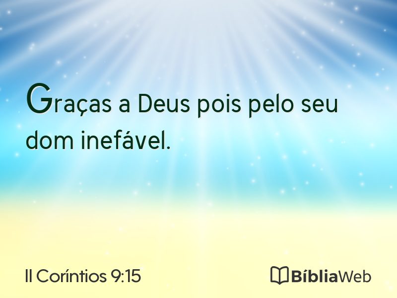 II Coríntios 9:15 em imagem para compartilhar