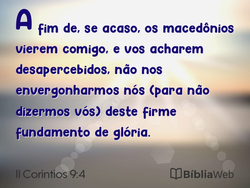 II Coríntios 9:4 em imagem para compartilhar