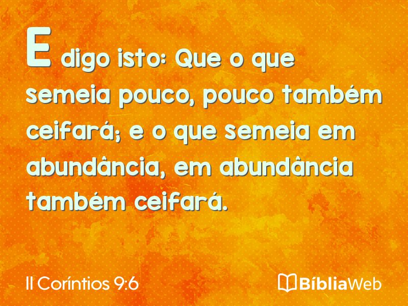 II Coríntios 9:6 em imagem para compartilhar