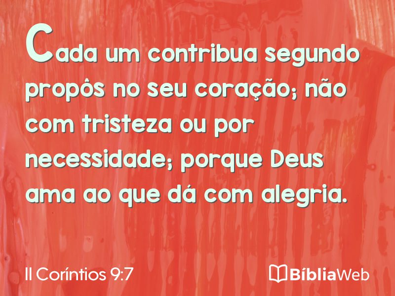 II Coríntios 9:7 em imagem para compartilhar