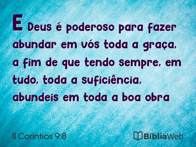 II Coríntios 9:8 em imagem para compartilhar