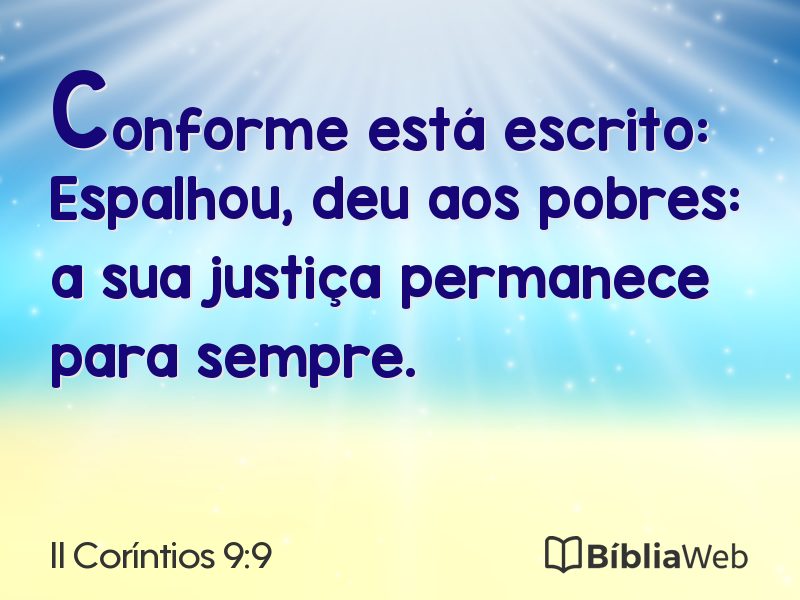 II Coríntios 9:9 em imagem para compartilhar