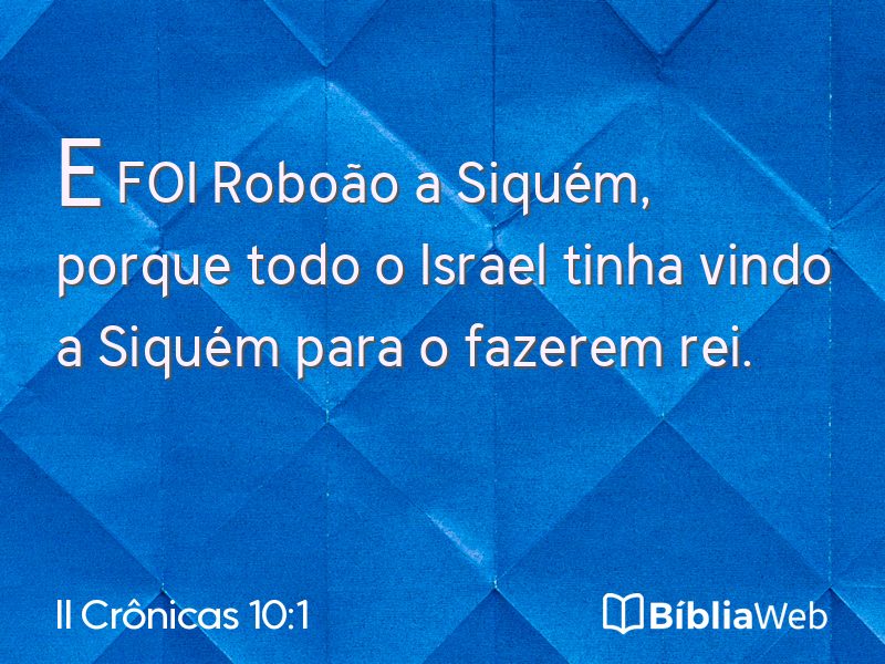 II Crônicas 10:1 em imagem para compartilhar