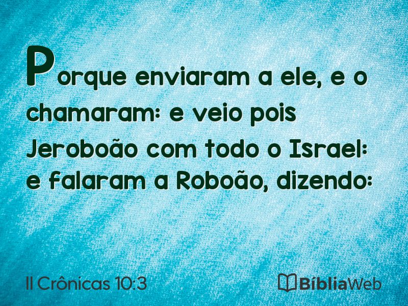 II Crônicas 10:3 em imagem para compartilhar