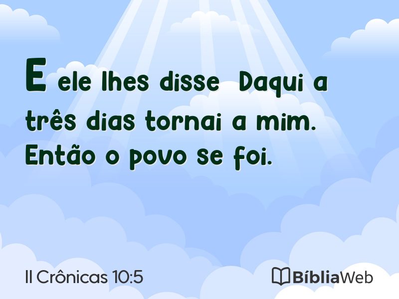 II Crônicas 10:5 em imagem para compartilhar