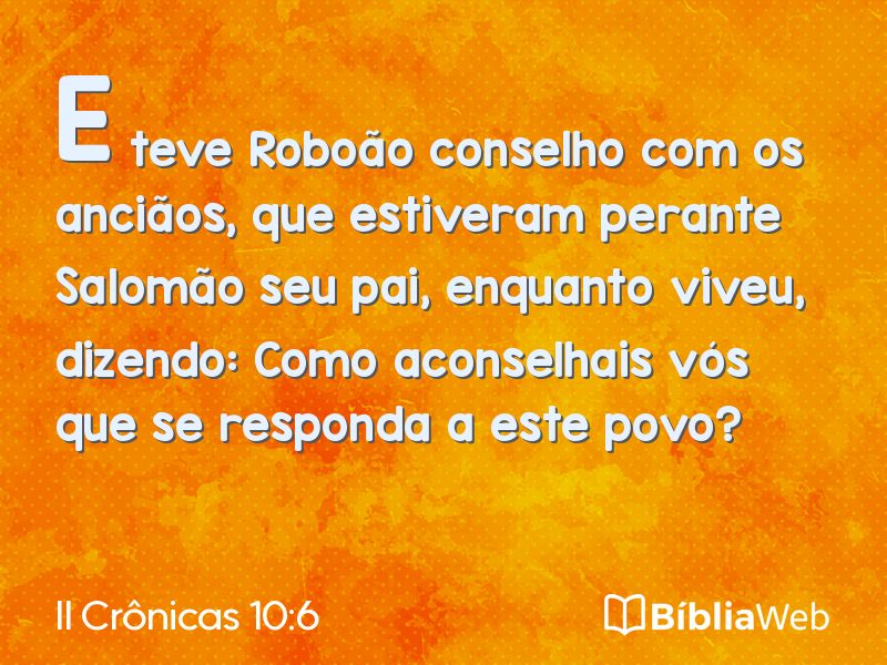 II Crônicas 10:6 em imagem para compartilhar