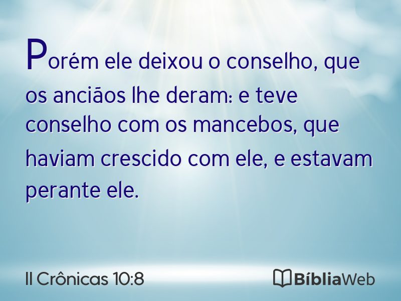 II Crônicas 10:8 em imagem para compartilhar
