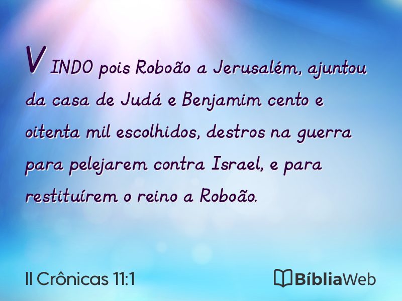 II Crônicas 11:1 em imagem para compartilhar