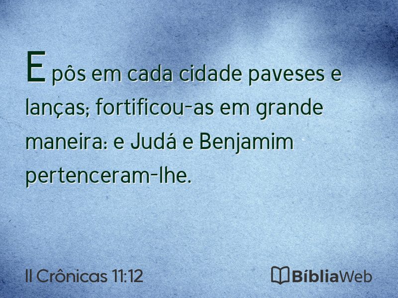 II Crônicas 11:12 em imagem para compartilhar