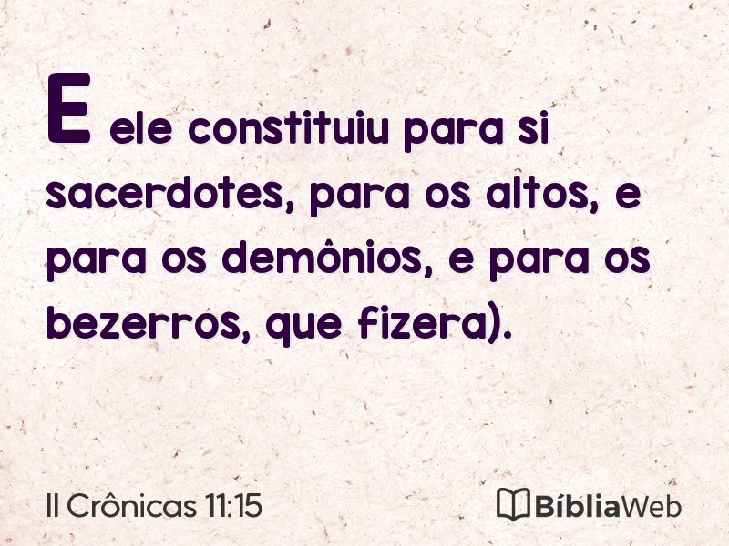 II Crônicas 11:15 em imagem para compartilhar