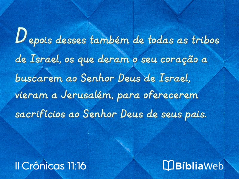 II Crônicas 11:16 em imagem para compartilhar