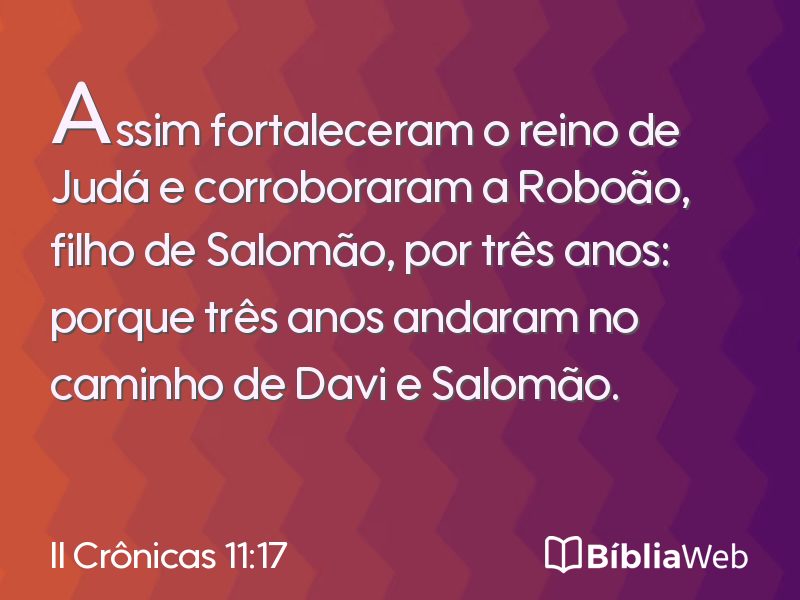 II Crônicas 11:17 em imagem para compartilhar