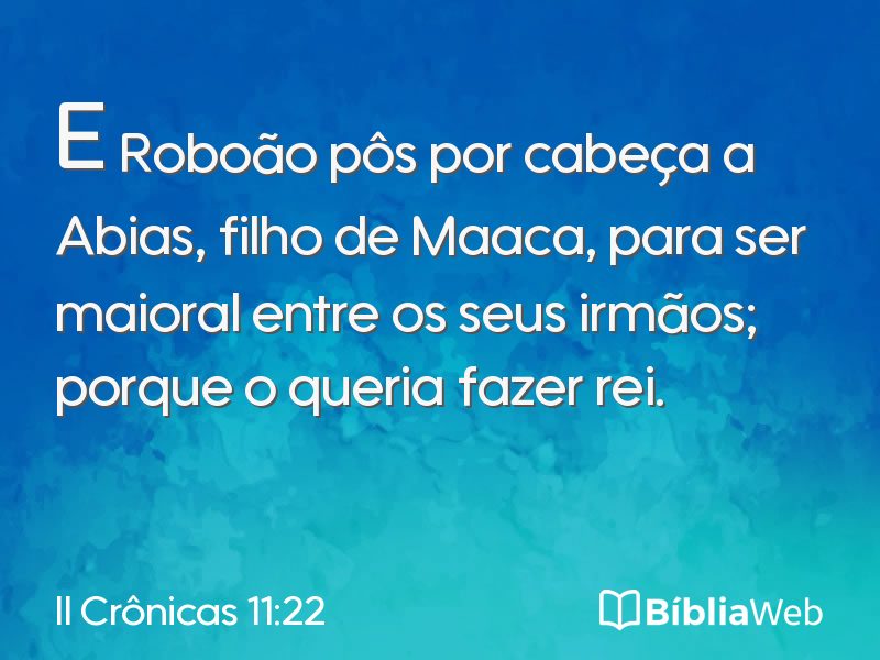 II Crônicas 11:22 em imagem para compartilhar