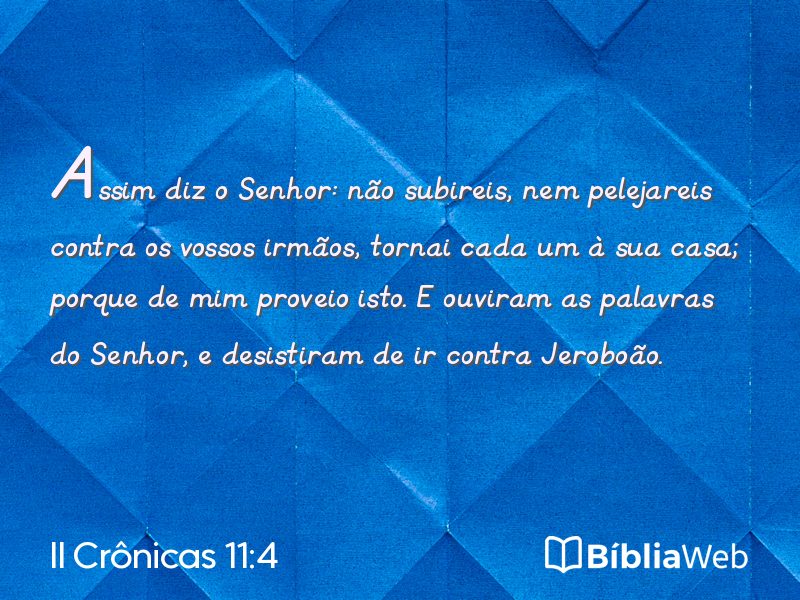 II Crônicas 11:4 em imagem para compartilhar
