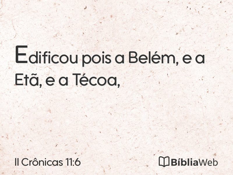 II Crônicas 11:6 em imagem para compartilhar