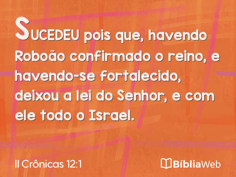 II Crônicas 12:1 em imagem para compartilhar