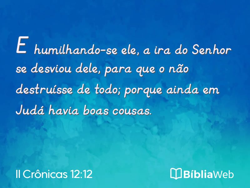 II Crônicas 12:12 em imagem para compartilhar