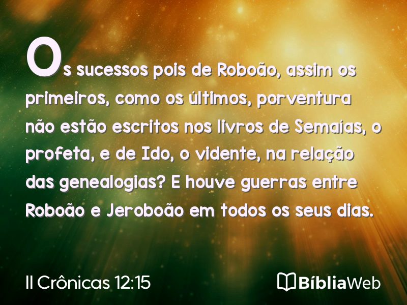 II Crônicas 12:15 em imagem para compartilhar