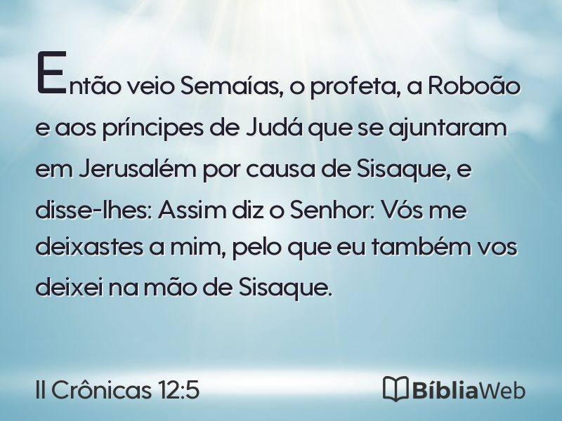 II Crônicas 12:5 em imagem para compartilhar