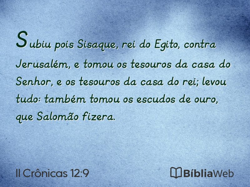 II Crônicas 12:9 em imagem para compartilhar
