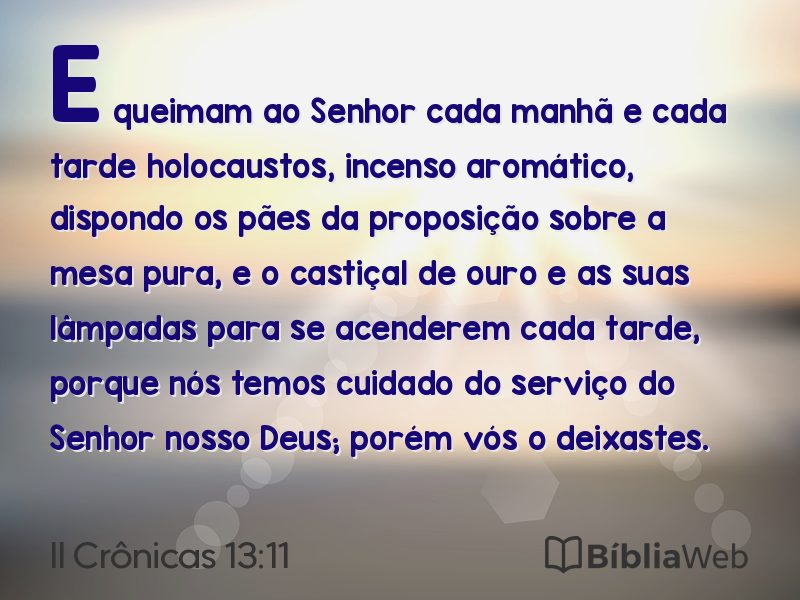 II Crônicas 13:11 em imagem para compartilhar