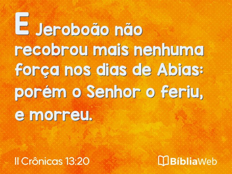 II Crônicas 13:20 em imagem para compartilhar