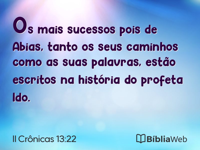 II Crônicas 13:22 em imagem para compartilhar