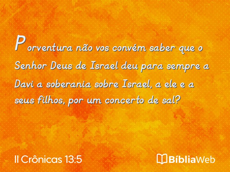 II Crônicas 13:5 em imagem para compartilhar