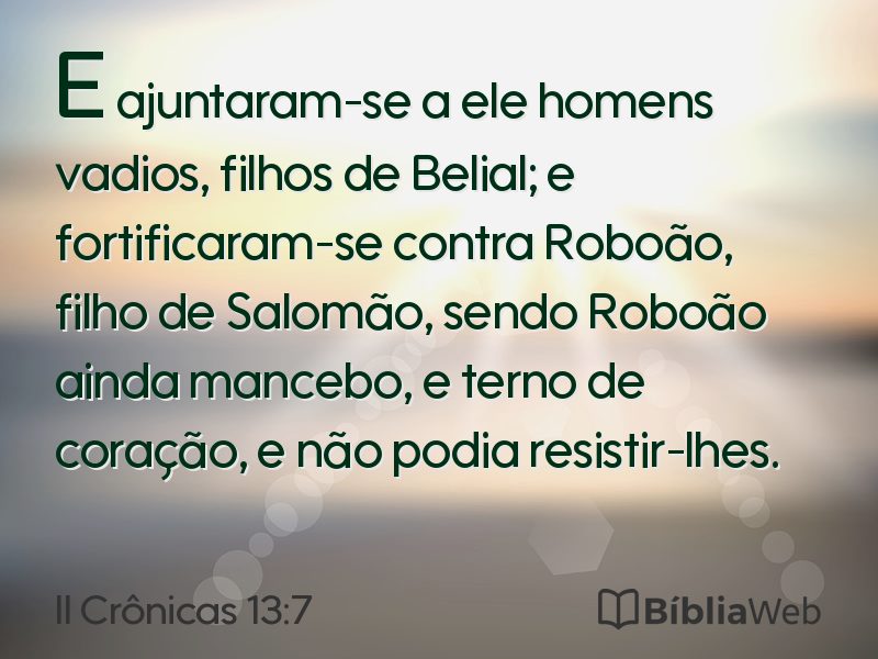 II Crônicas 13:7 em imagem para compartilhar