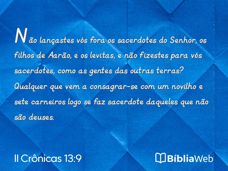 II Crônicas 13:9 em imagem para compartilhar