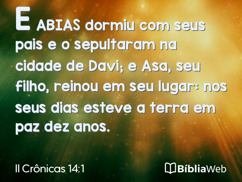 II Crônicas 14:1 em imagem para compartilhar