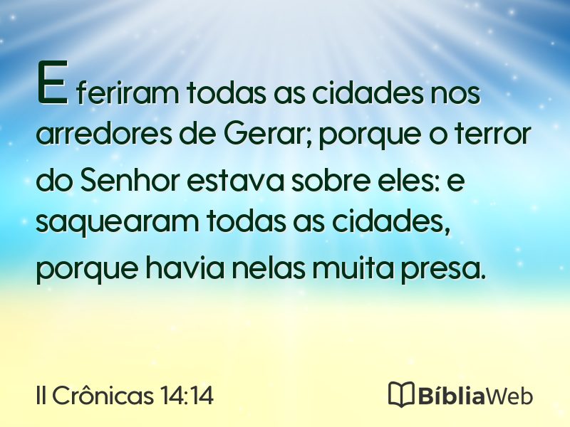 II Crônicas 14:14 em imagem para compartilhar