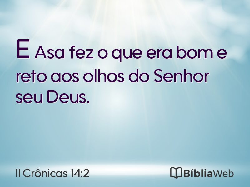 II Crônicas 14:2 em imagem para compartilhar