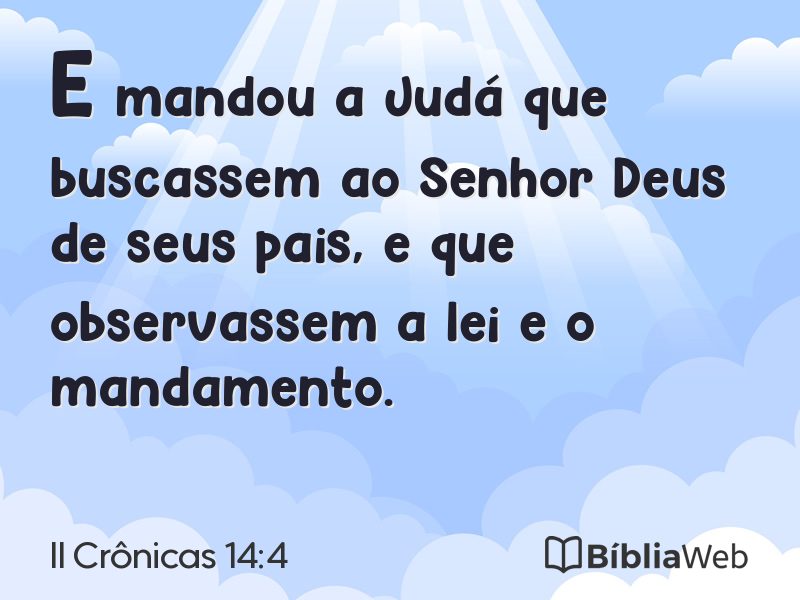 II Crônicas 14:4 em imagem para compartilhar
