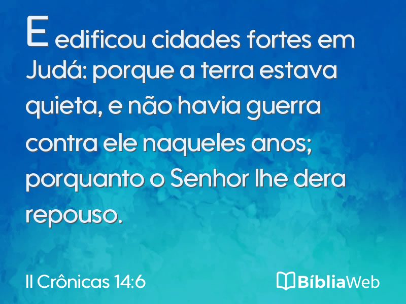 II Crônicas 14:6 em imagem para compartilhar