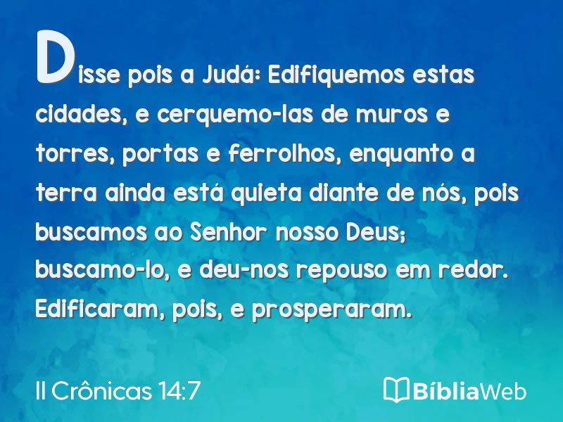 II Crônicas 14:7 em imagem para compartilhar