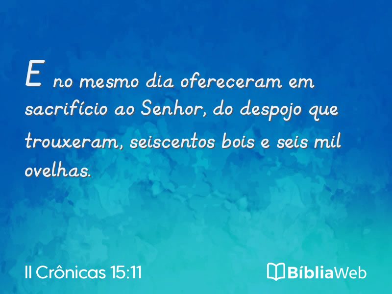 II Crônicas 15:11 em imagem para compartilhar