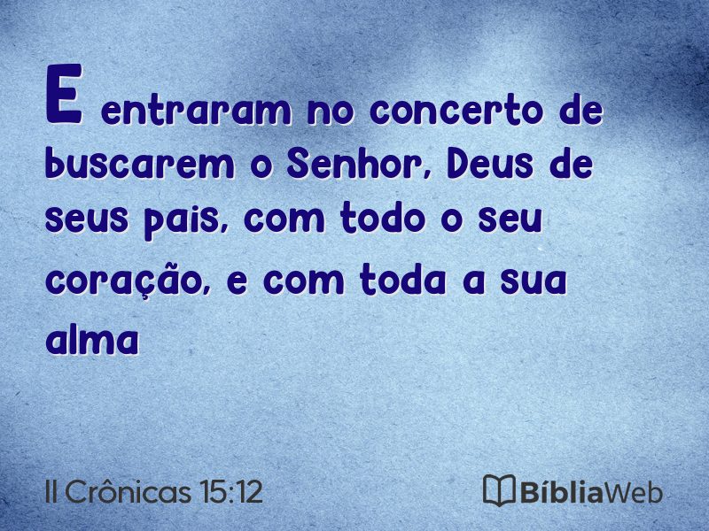 II Crônicas 15:12 em imagem para compartilhar