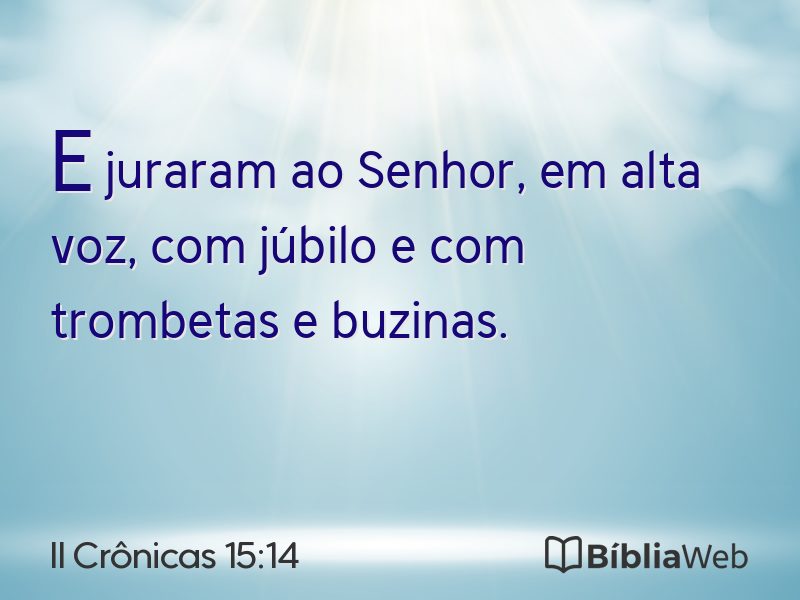 II Crônicas 15:14 em imagem para compartilhar
