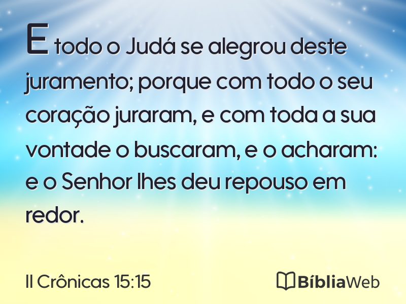 II Crônicas 15:15 em imagem para compartilhar