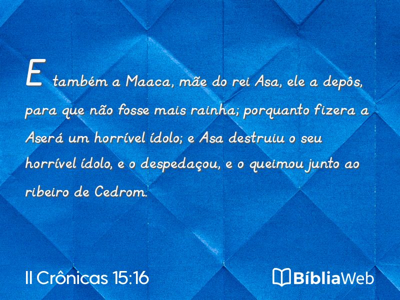 II Crônicas 15:16 em imagem para compartilhar