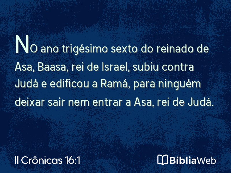 II Crônicas 16:1 em imagem para compartilhar