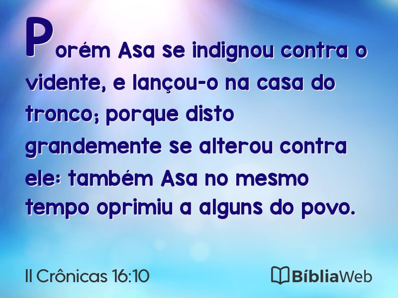 II Crônicas 16:10 em imagem para compartilhar