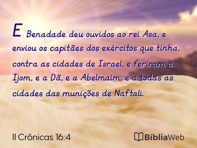II Crônicas 16:4 em imagem para compartilhar