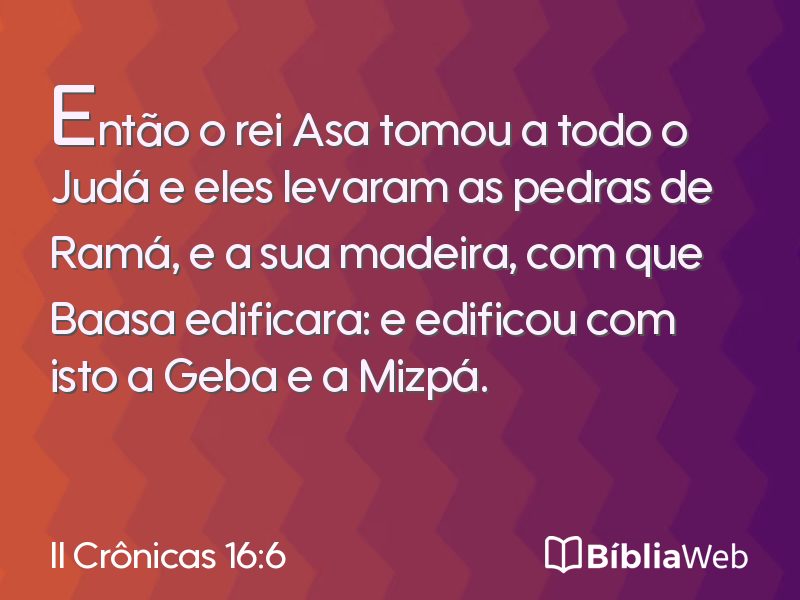 II Crônicas 16:6 em imagem para compartilhar