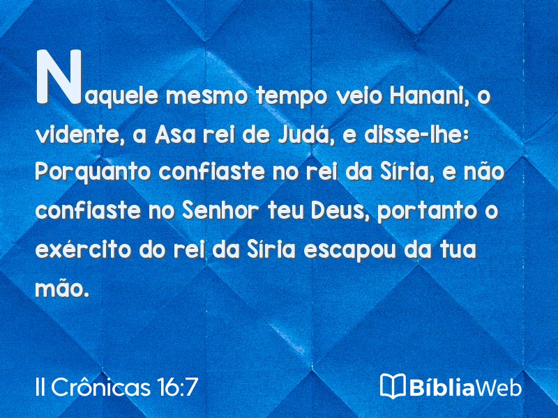 II Crônicas 16:7 em imagem para compartilhar